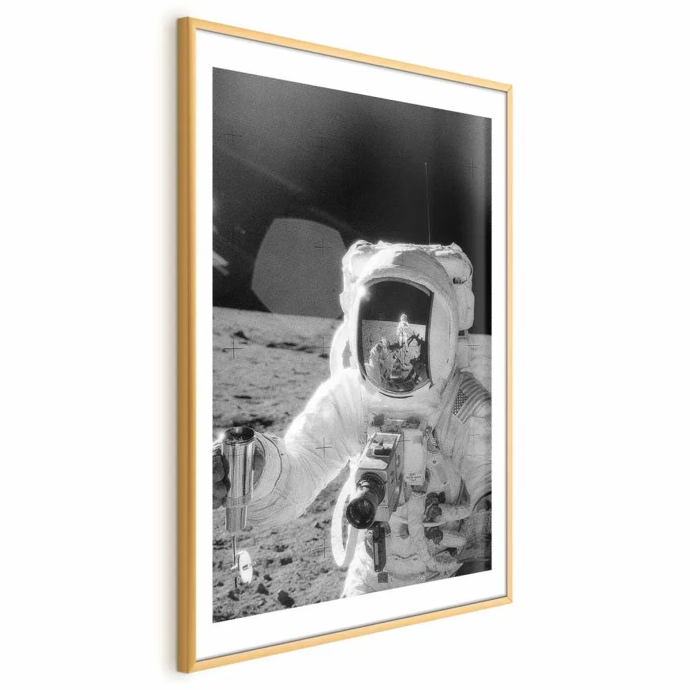Plakat Zawód kosmonauta 29,7x42 cm z ramą złotą z marginesem | MIRAT.