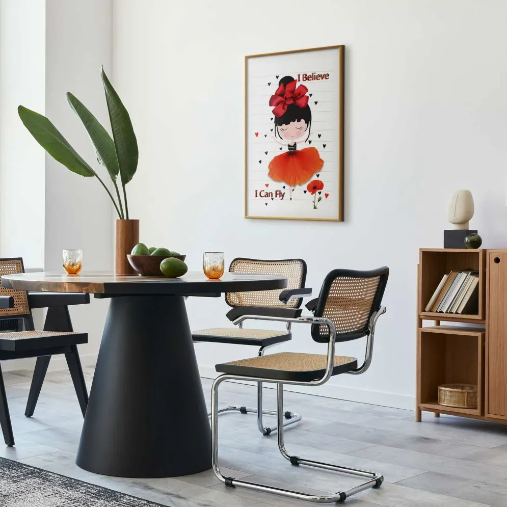 Plakat Fly 29,7x42 cm z ramą złotą z marginesem | MIRAT.