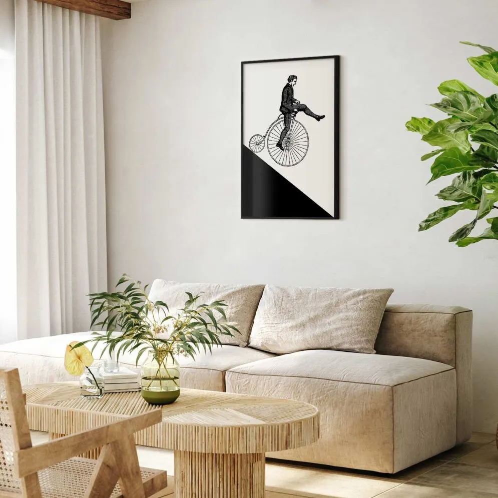 Plakat Cyklista 40x60 cm z ramą czarną bez marginesu | MIRAT.