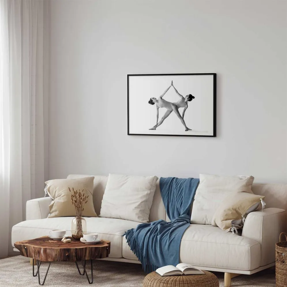 Plakat Joga 42x29,7 cm z ramą czarną z marginesem | MIRAT.