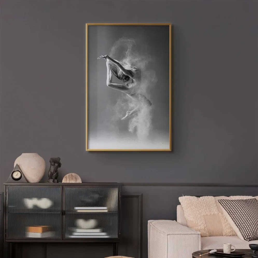 Plakat Baletnica 21x30 cm z ramą złotą bez marginesu | MIRAT.