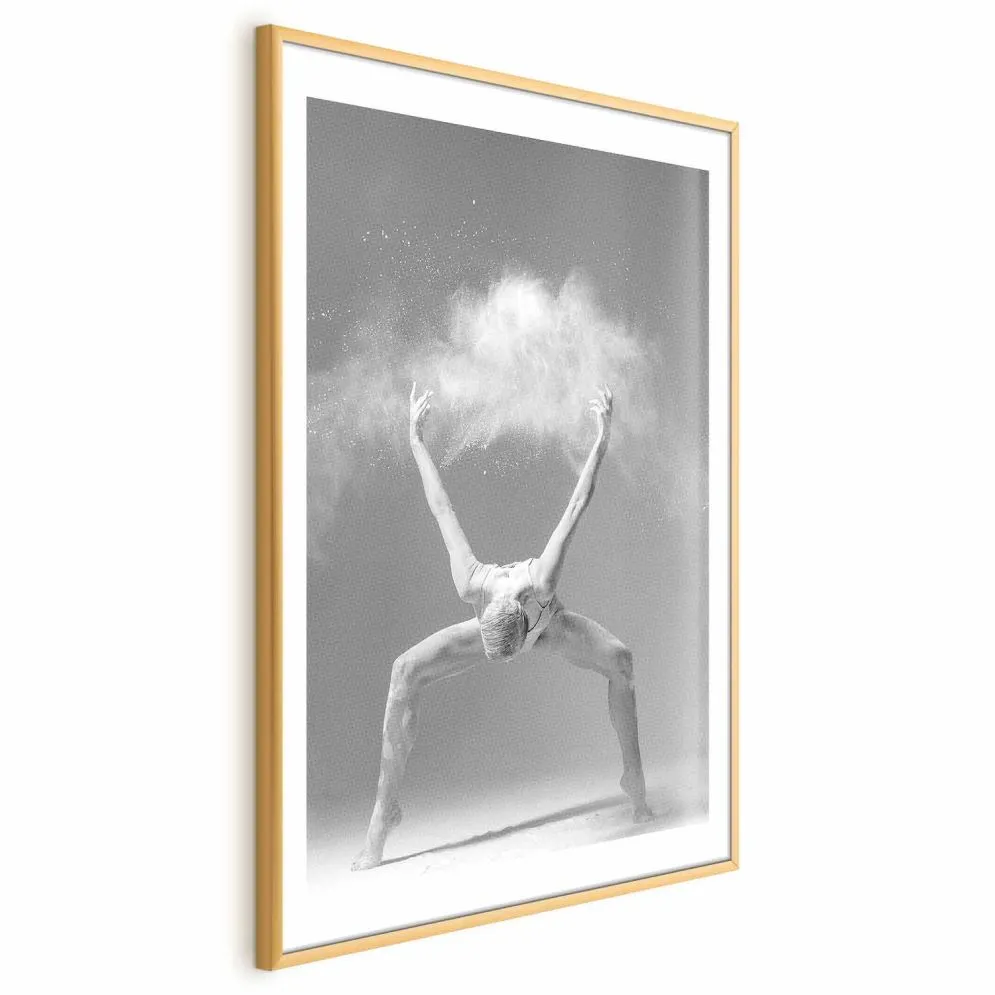 Plakat Niesamowita poza 21x30 cm z ramą złotą z marginesem | MIRAT.