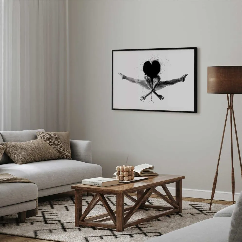 Plakat Skok 60x40 cm z ramą czarną z marginesem | MIRAT.