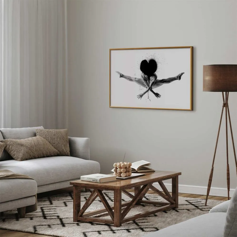 Plakat Skok 30x21 cm z ramą złotą z marginesem | MIRAT.