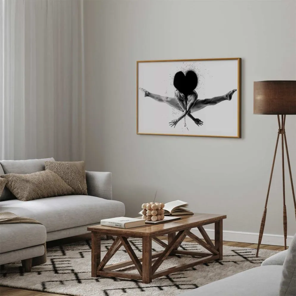 Plakat Skok 60x40 cm z ramą złotą bez marginesu | MIRAT.