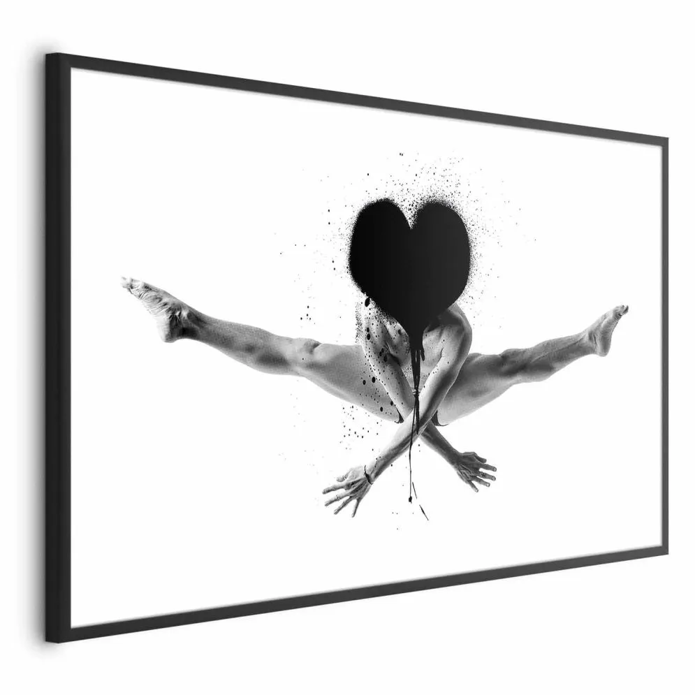 Plakat Skok 60x40 cm z ramą czarną z marginesem | MIRAT.