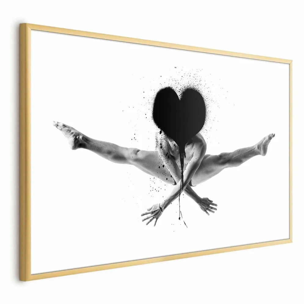 Plakat Skok 30x21 cm z ramą złotą z marginesem | MIRAT.