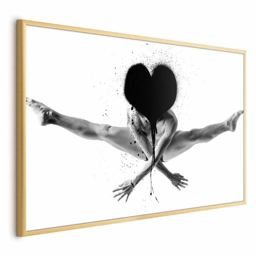 Plakat Skok 60x40 cm z ramą złotą bez marginesu | MIRAT.