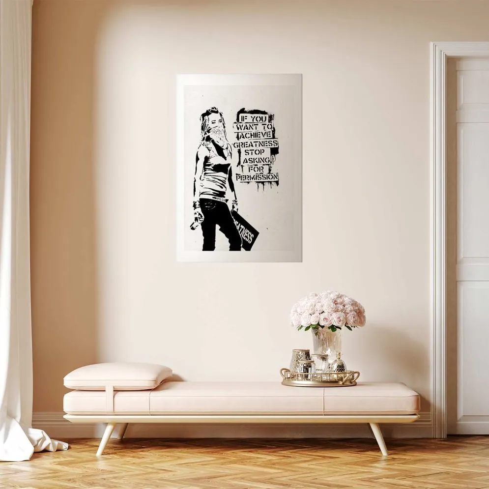 Plakat Dziewczyna z graffiti 40x60 cm bez ramy z marginesem | MIRAT.