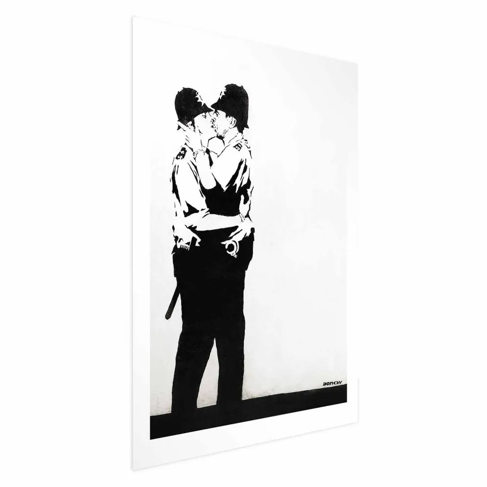 Plakat Pocałunek policjantów 60x90 cm bez ramy z marginesem | MIRAT.