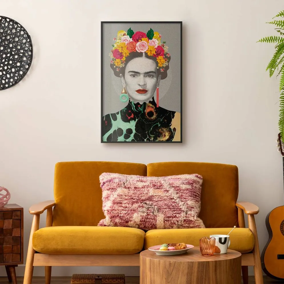 Plakat Majestatyczna Frida 21x30 cm z ramą czarną bez marginesu | MIRAT.