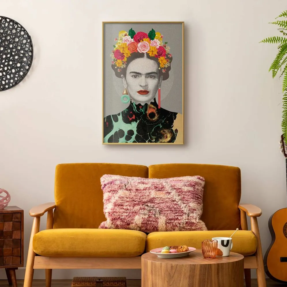 Plakat Majestatyczna Frida 40x60 cm z ramą złotą bez marginesu | MIRAT.