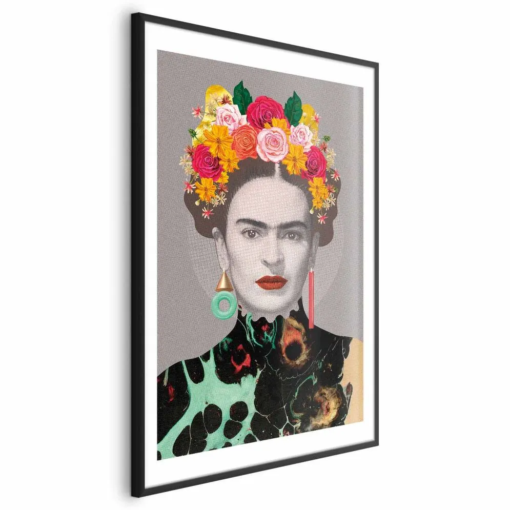 Plakat Majestatyczna Frida 40x60 cm z ramą czarną z marginesem | MIRAT.