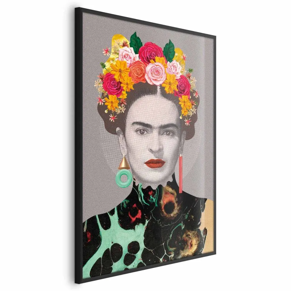 Plakat Majestatyczna Frida 21x30 cm z ramą czarną bez marginesu | MIRAT.