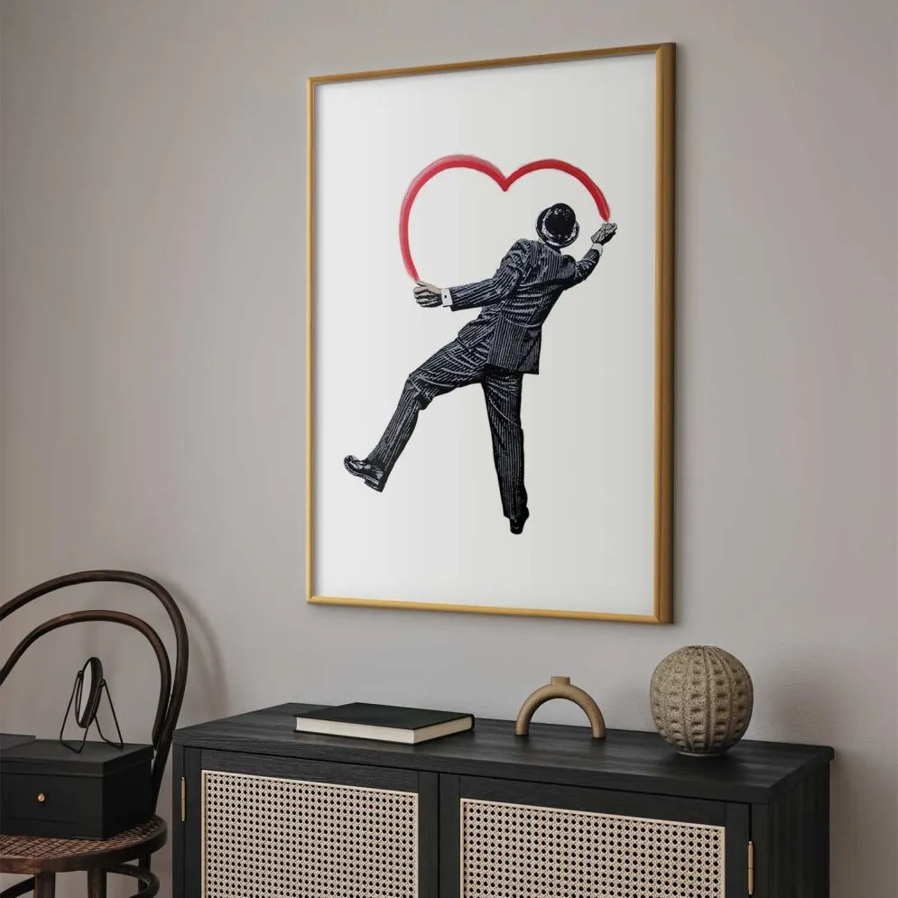 Plakat Elegancki graficiarz 21x30 cm z ramą złotą z marginesem | MIRAT.