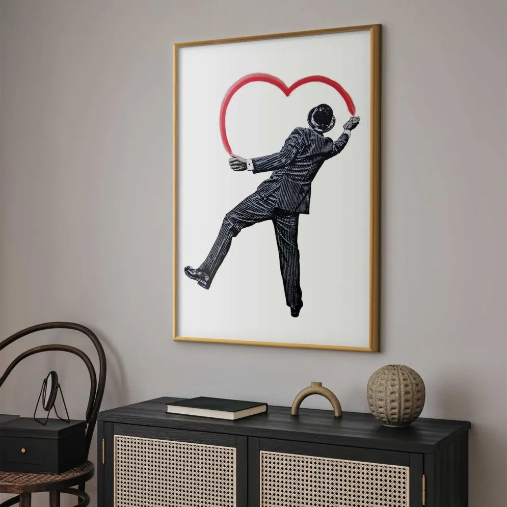 Plakat Elegancki graficiarz 21x30 cm z ramą złotą bez marginesu | MIRAT.