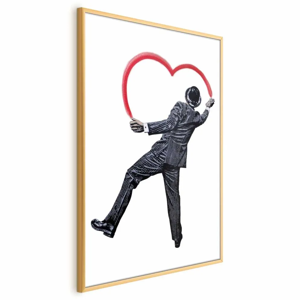 Plakat Elegancki graficiarz 21x30 cm z ramą złotą bez marginesu | MIRAT.