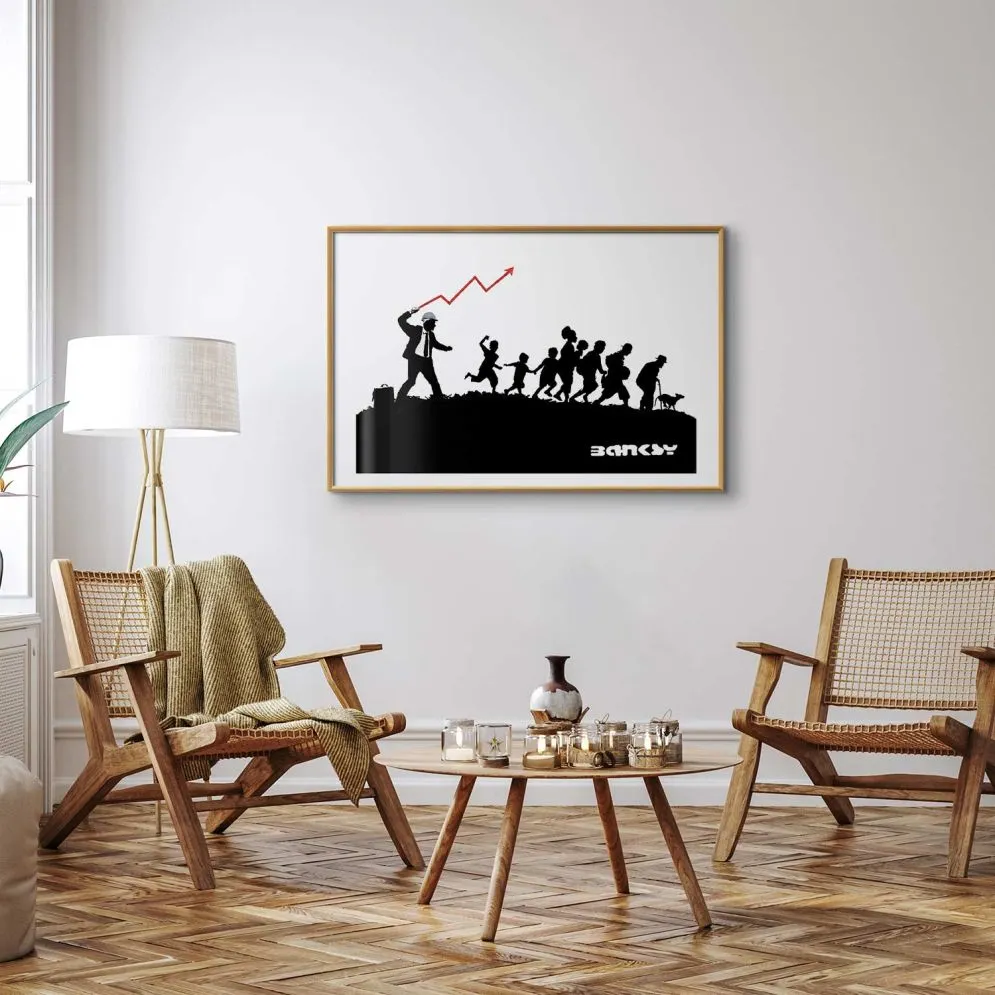 Plakat Wyścig 42x29,7 cm z ramą złotą z marginesem | MIRAT.