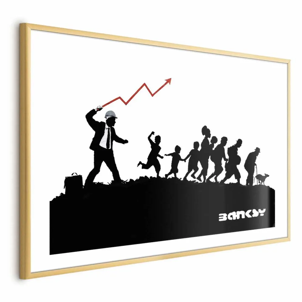 Plakat Wyścig 42x29,7 cm z ramą złotą z marginesem | MIRAT.