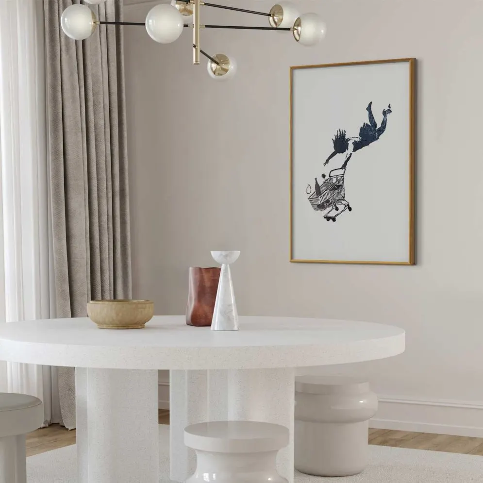 Plakat Szał zakupów 60x90 cm z ramą złotą z marginesem | MIRAT.