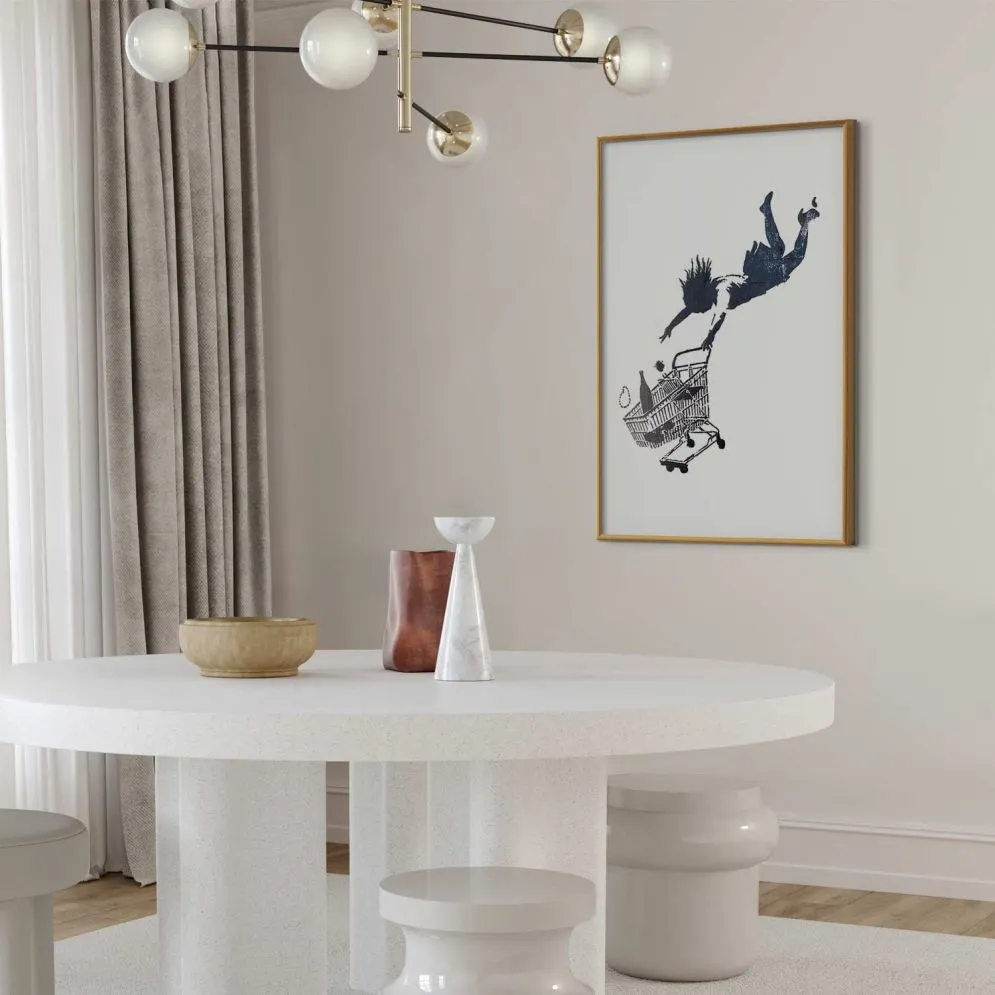 Plakat Szał zakupów 40x60 cm z ramą złotą bez marginesu | MIRAT.