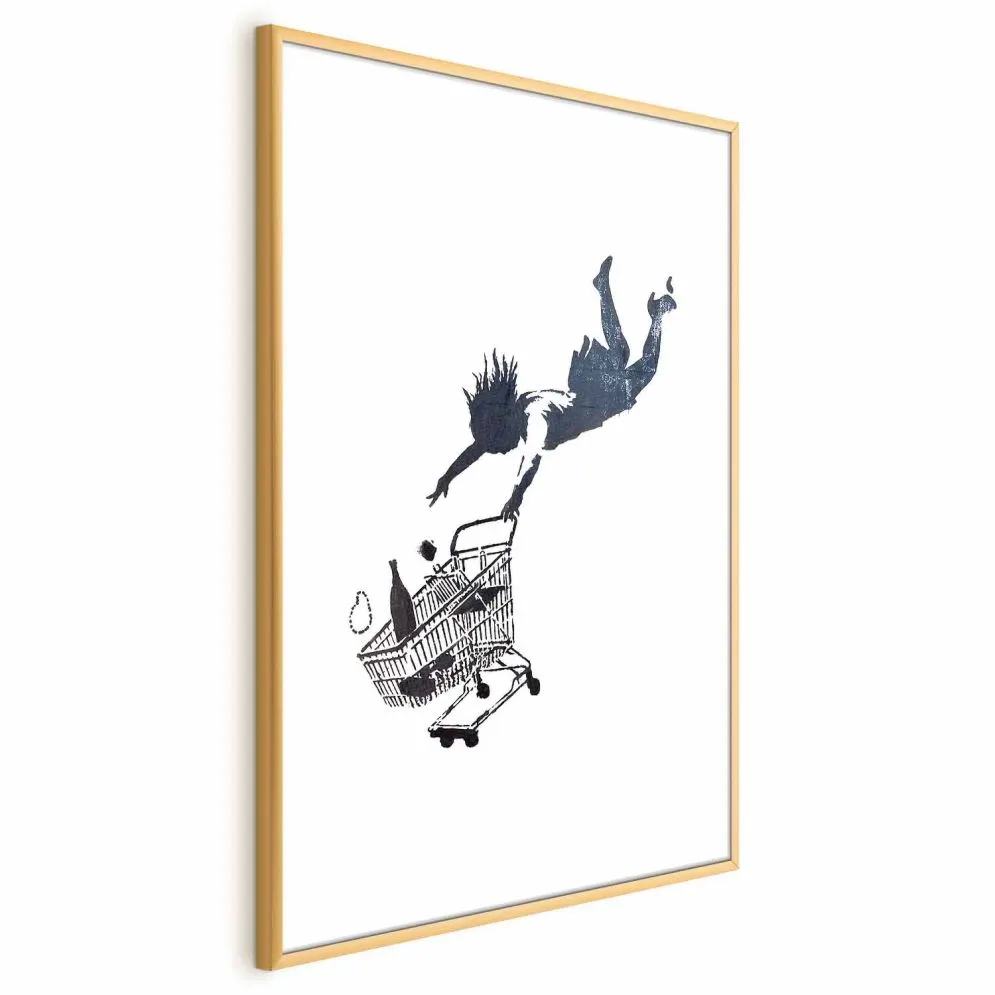 Plakat Szał zakupów 60x90 cm z ramą złotą z marginesem | MIRAT.