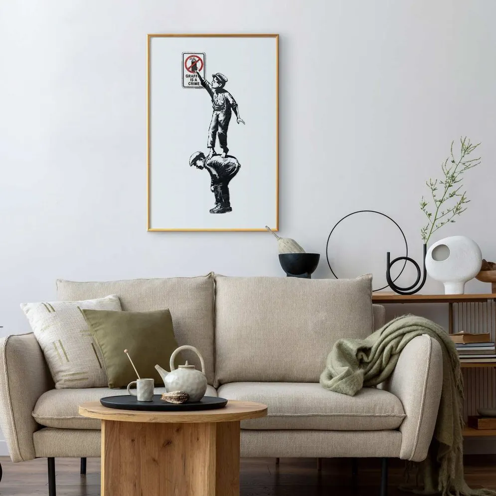 Plakat Graffiti 40x60 cm z ramą złotą z marginesem | MIRAT.