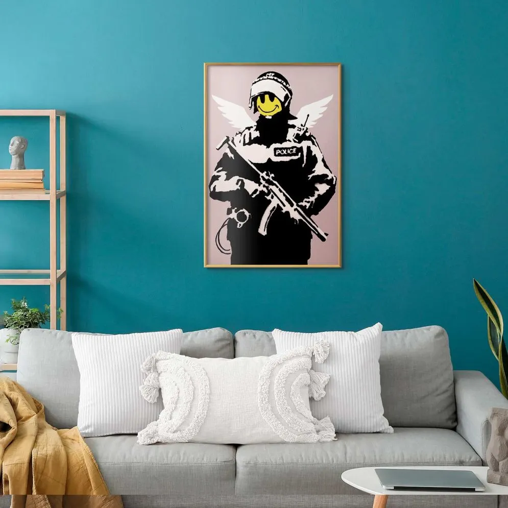 Plakat Policjant 60x90 cm z ramą złotą bez marginesu | MIRAT.