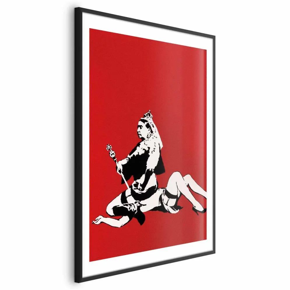 Plakat Banksy: Queen Victoria 40x60 cm z ramą czarną z marginesem | MIRAT.