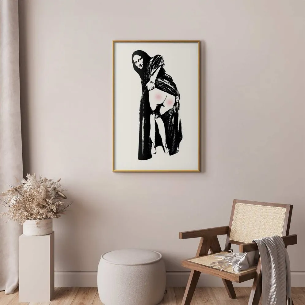 Plakat Bolesne siedzenie 21x30 cm z ramą złotą bez marginesu | MIRAT.