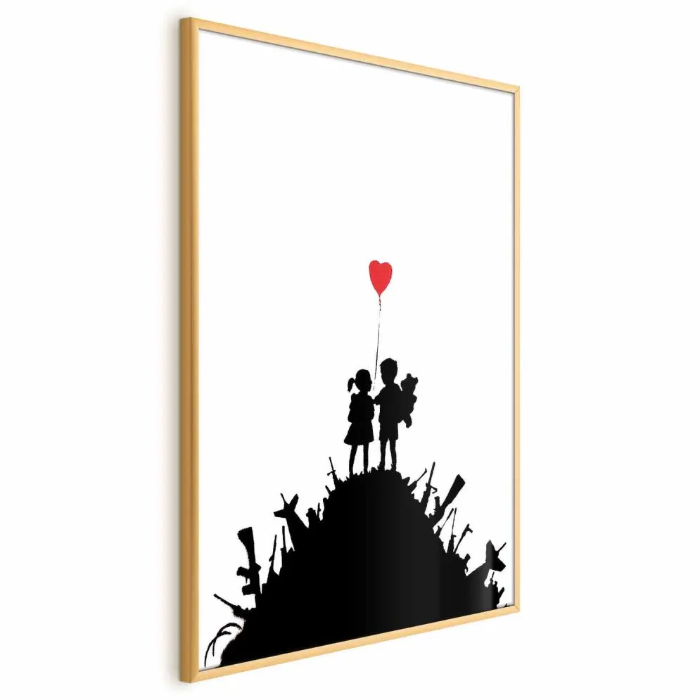 Plakat Pole bitwy 40x60 cm z ramą złotą bez marginesu | MIRAT.