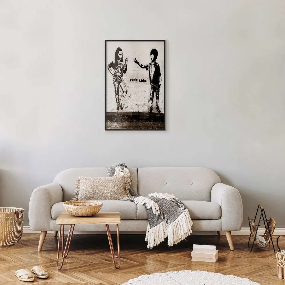 Plakat Niegrzeczne dzieci 29,7x42 cm z ramą czarną bez marginesu | MIRAT.