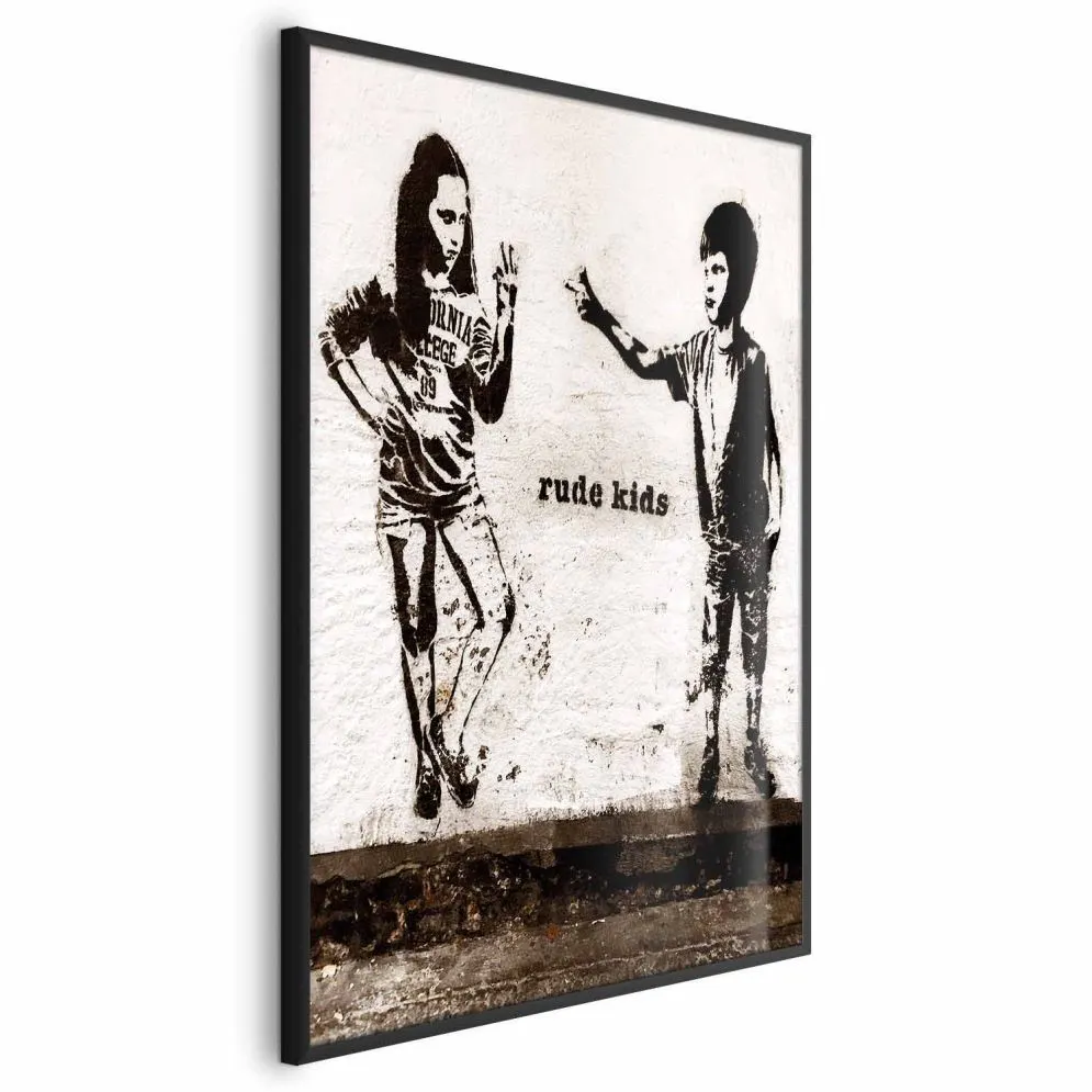 Plakat Niegrzeczne dzieci 29,7x42 cm z ramą czarną bez marginesu | MIRAT.