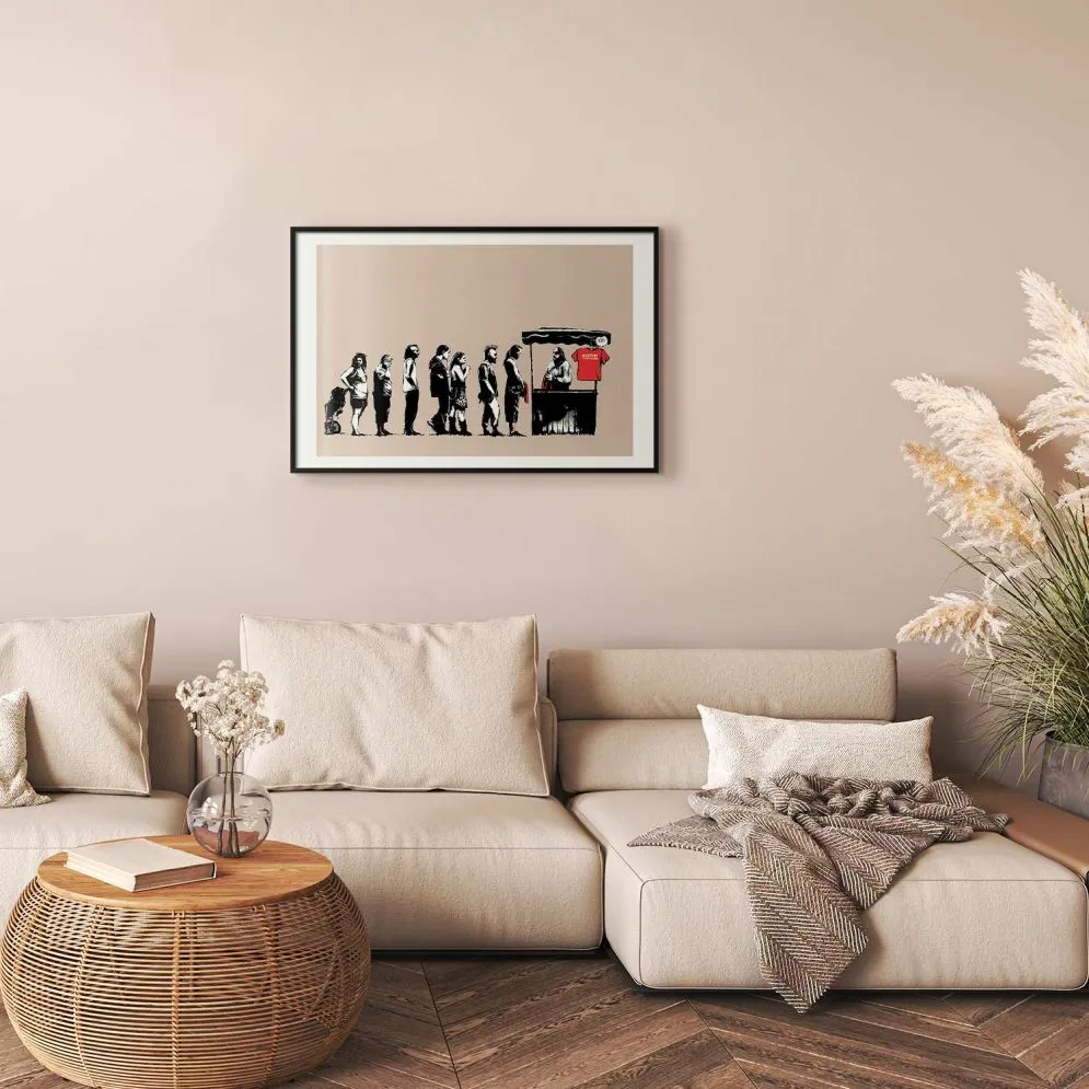 Plakat Zniszczyć kapitalizm 90x60 cm z ramą czarną z marginesem | MIRAT.