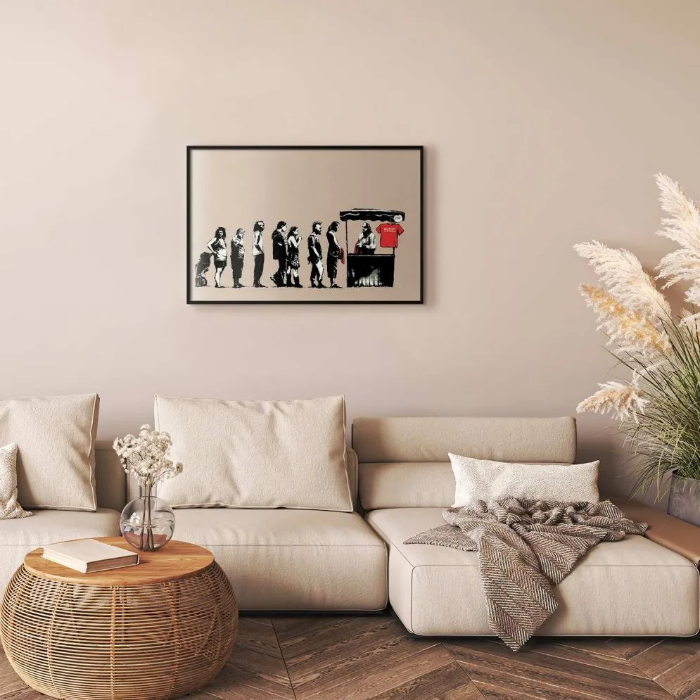 Plakat Zniszczyć kapitalizm 30x21 cm z ramą czarną bez marginesu | MIRAT.