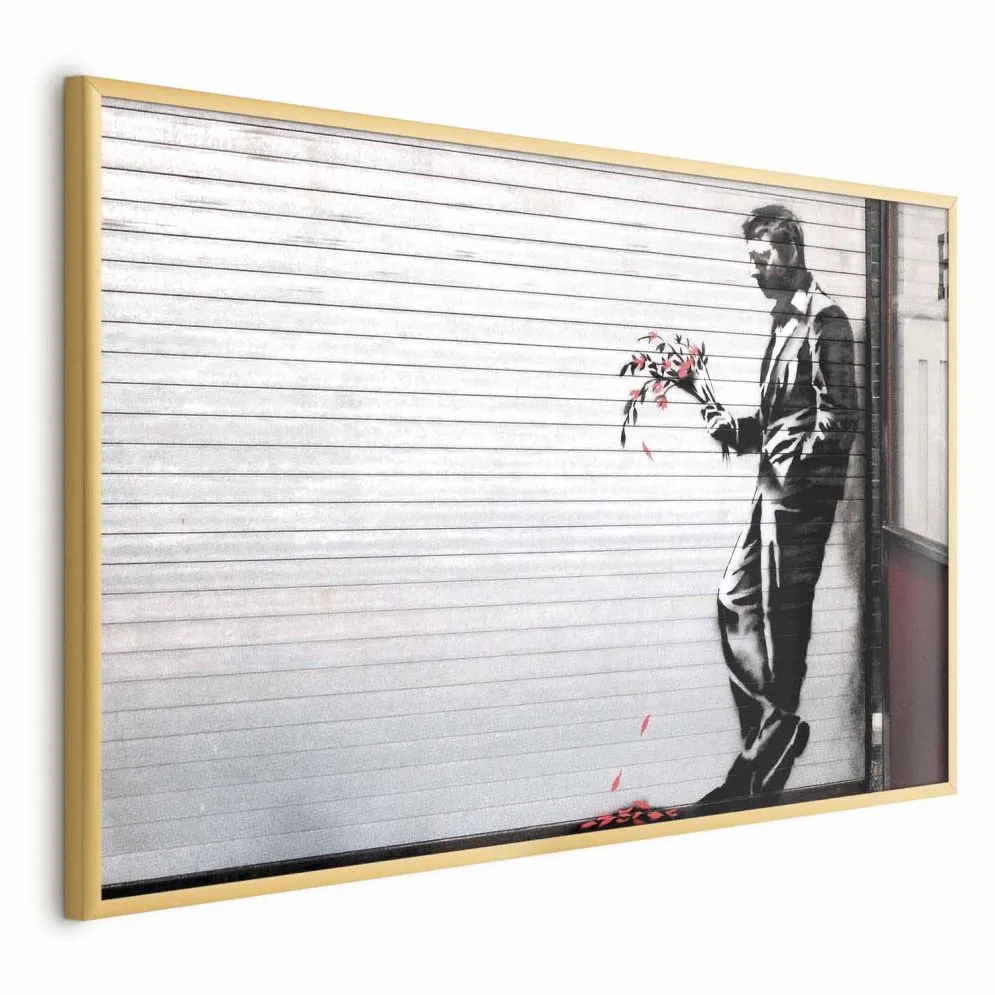 Plakat Zakochany 30x21 cm z ramą złotą bez marginesu | MIRAT.