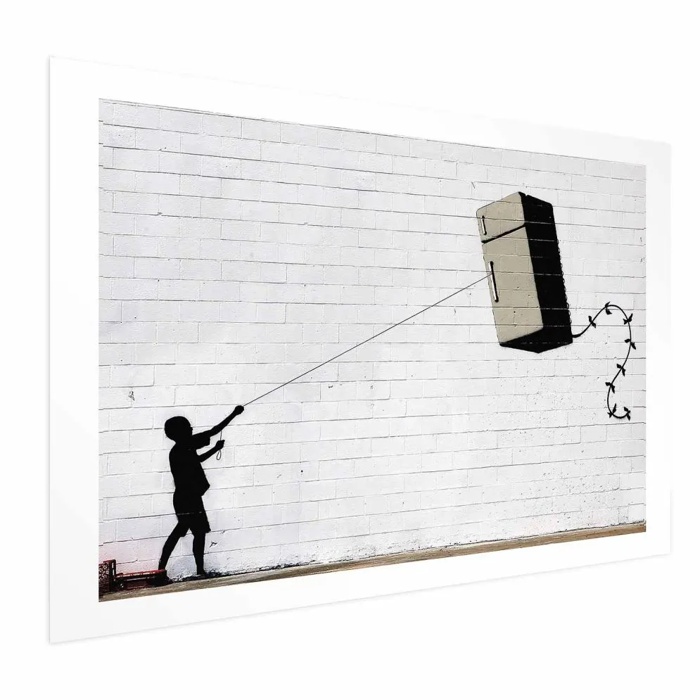 Plakat Latająca lodówka 90x60 cm bez ramy z marginesem | MIRAT.