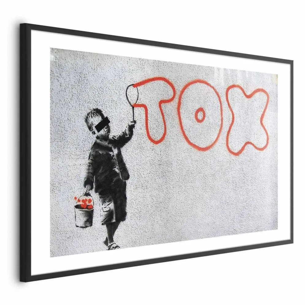 Plakat Toksyczny 30x21 cm z ramą czarną z marginesem | MIRAT.