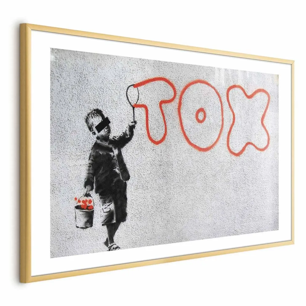 Plakat Toksyczny 30x21 cm z ramą złotą z marginesem | MIRAT.