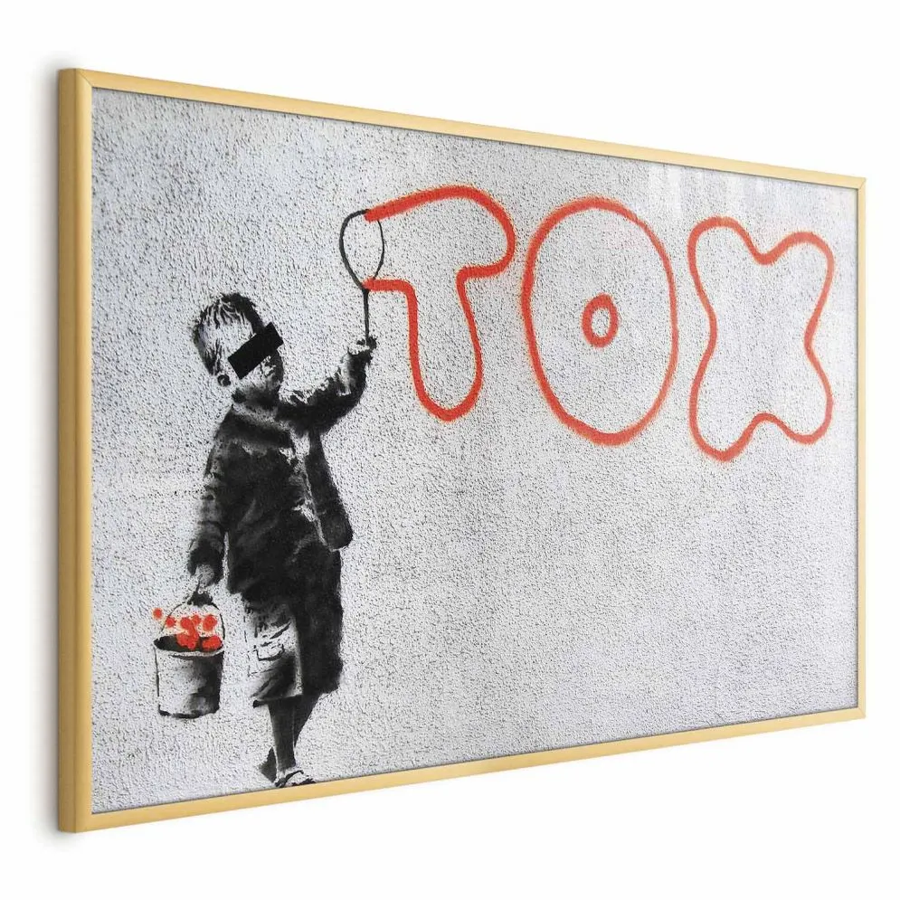 Plakat Toksyczny 30x21 cm z ramą złotą bez marginesu | MIRAT.