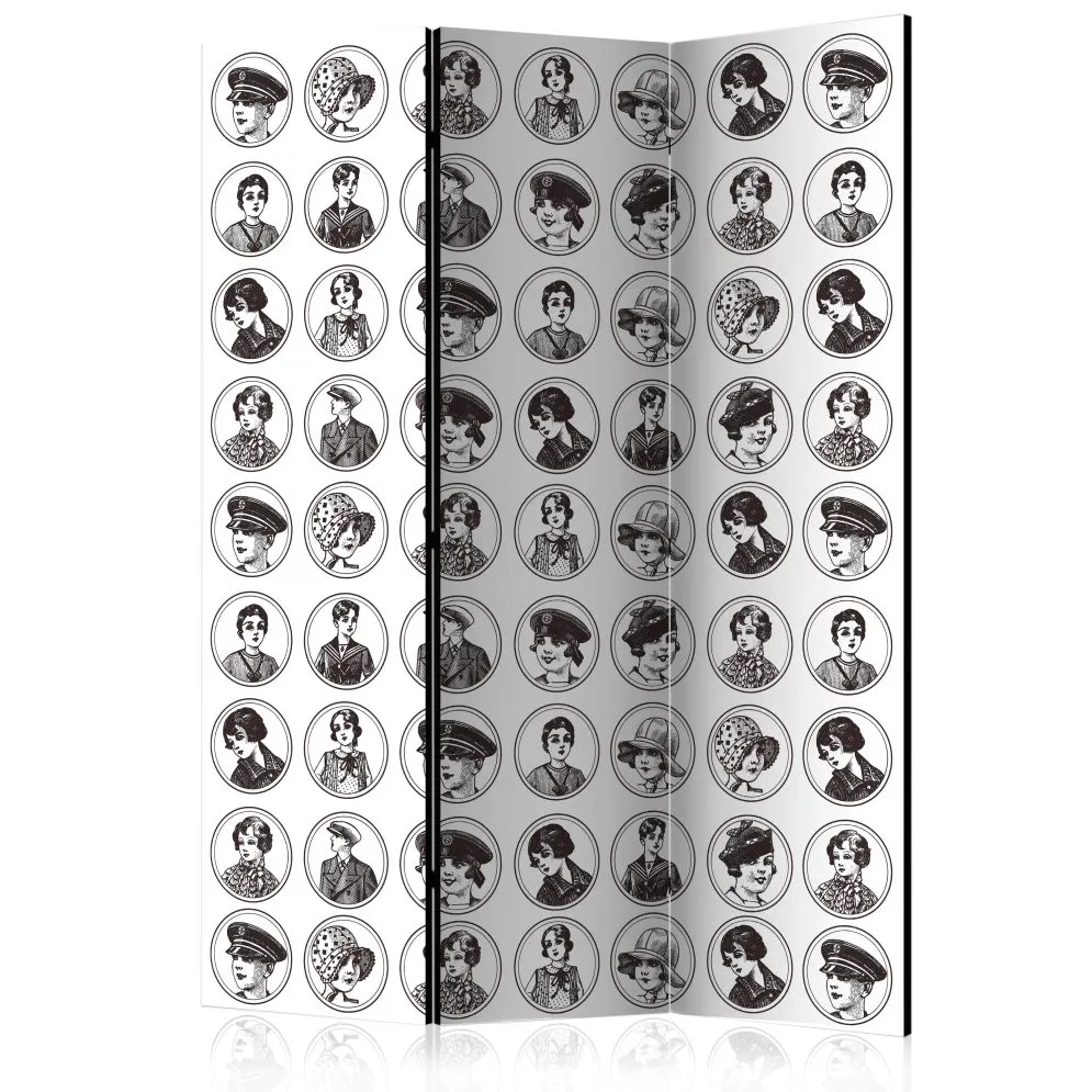 Parawan akustyczny Tła i desenie 135x172 cm 3-częściowy czarny | MIRAT.