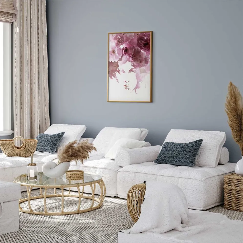 Plakat Kwieciste spojrzenie 40x60 cm z ramą złotą bez marginesu | MIRAT.