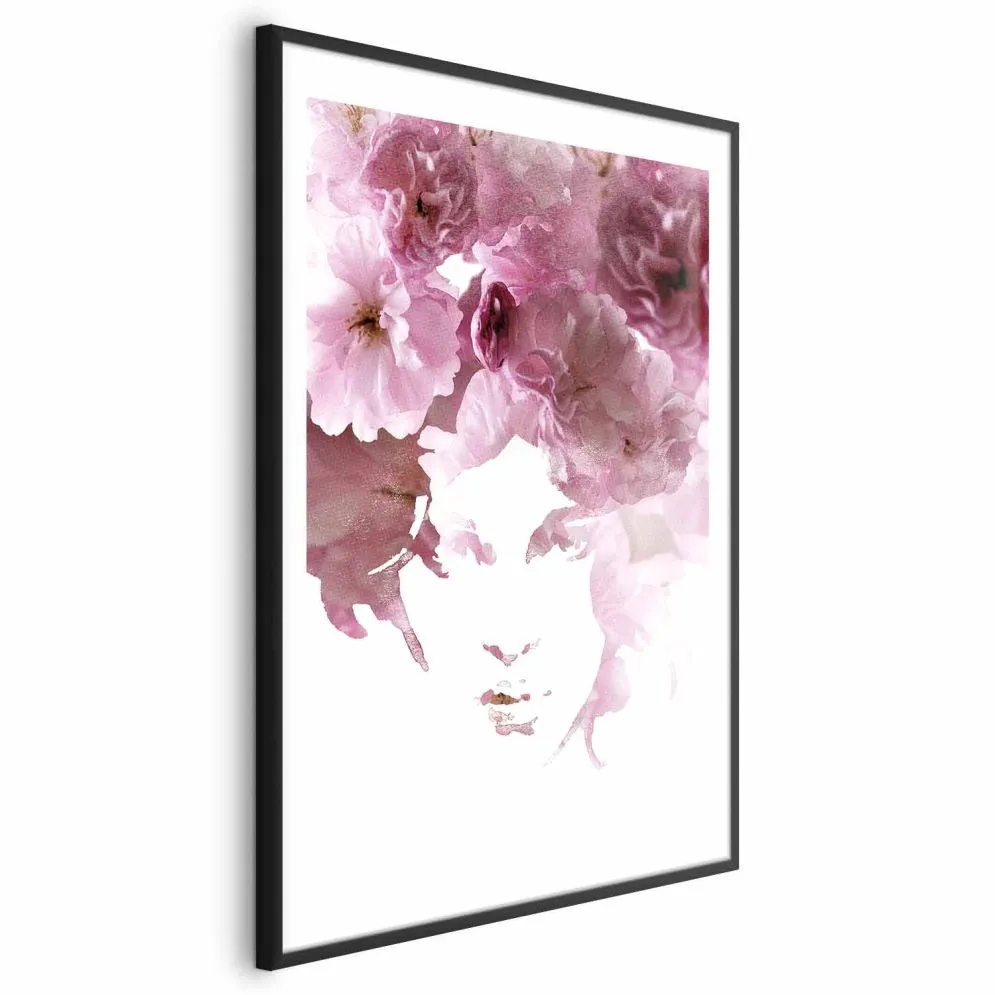 Plakat Kwieciste spojrzenie 21x30 cm z ramą czarną z marginesem | MIRAT.