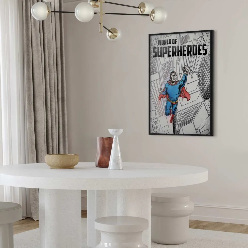 Plakat Superheroes 21x30 cm z ramą czarną bez marginesu | MIRAT.