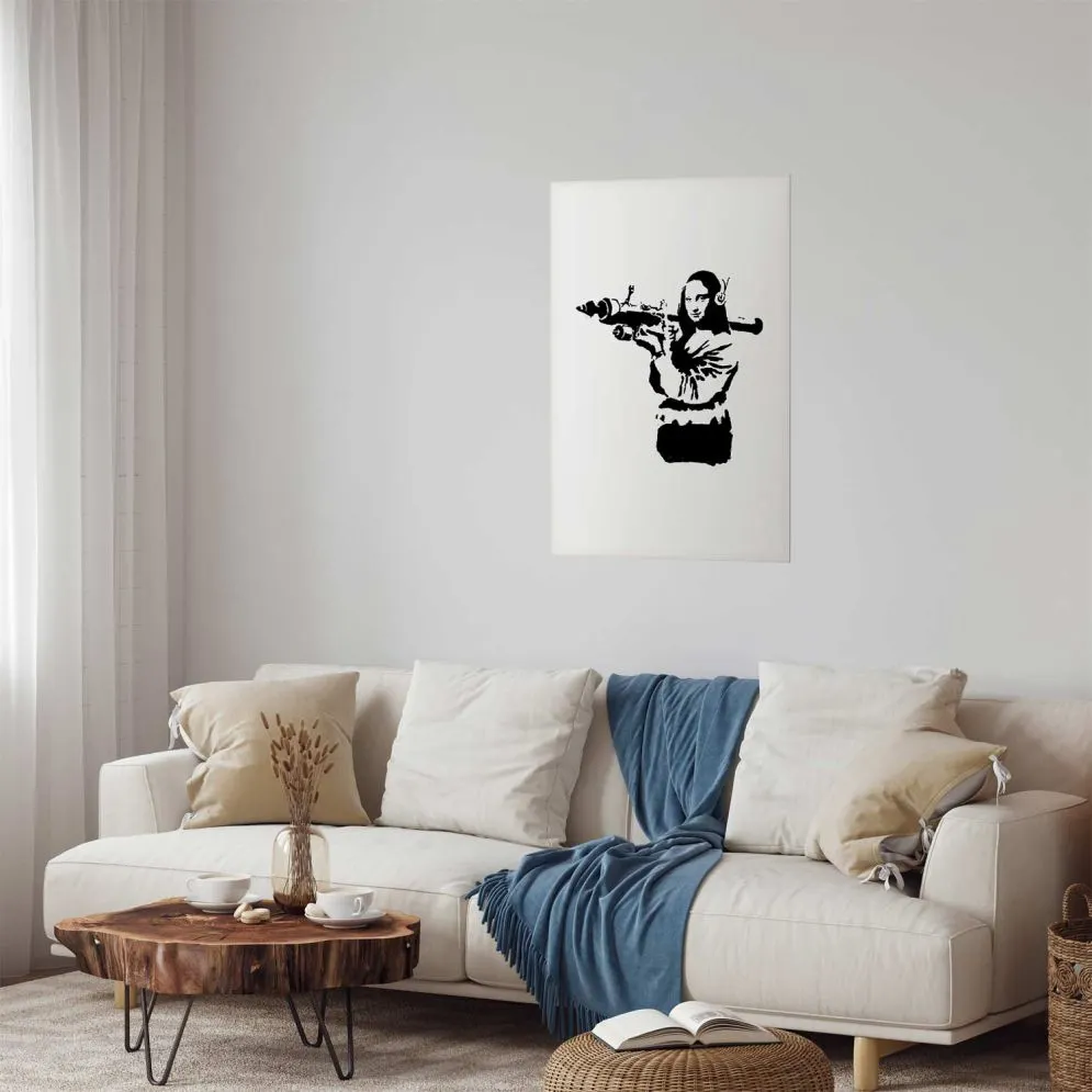 Plakat Banksy Mona Lisa 21x30 cm bez ramy z marginesem | MIRAT.