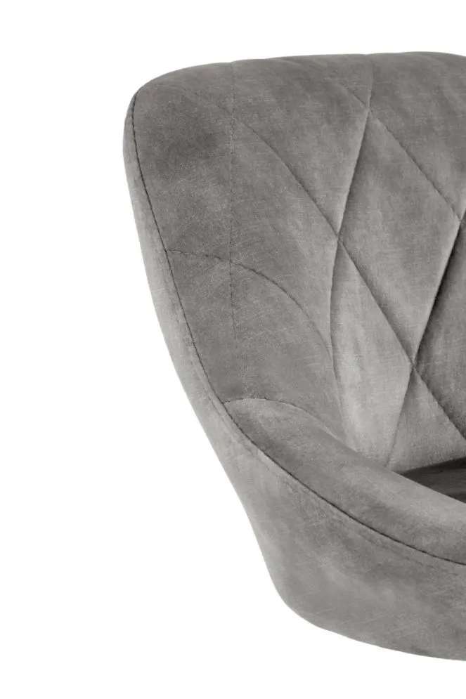 Hoker H-101 szary tapicerowany aksamitem z oparciem | MIRAT. styl LOFT