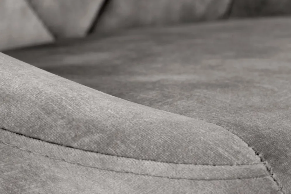 Hoker H-101 szary tapicerowany aksamitem z oparciem | MIRAT. styl LOFT