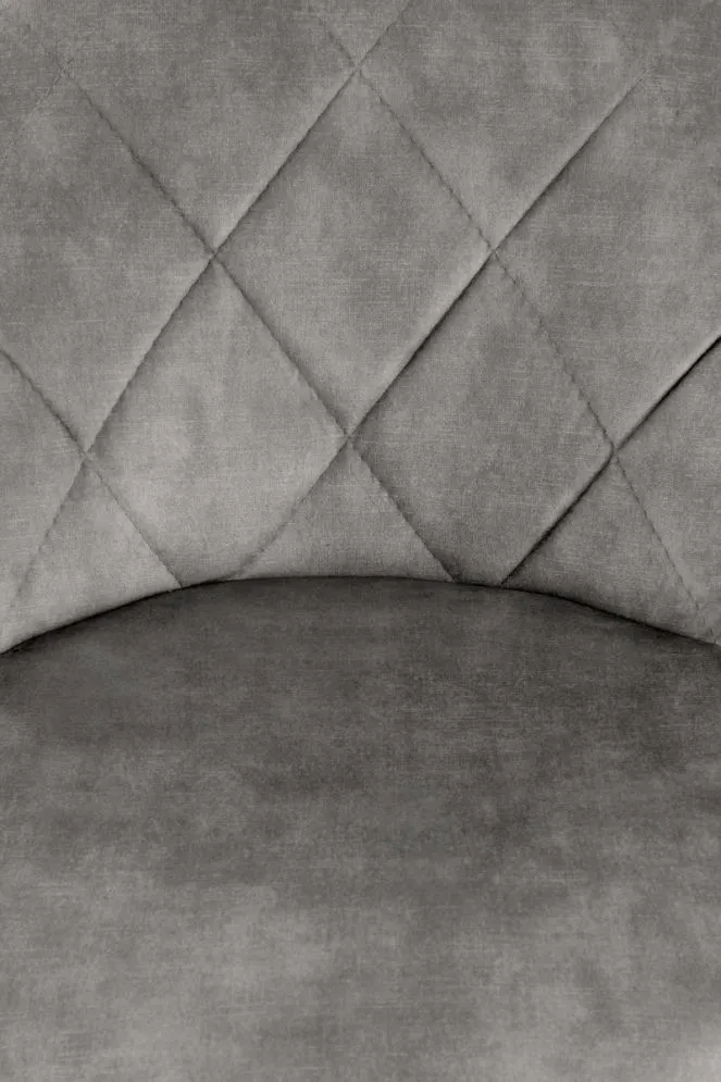 Hoker H-101 szary tapicerowany aksamitem z oparciem | MIRAT. styl LOFT