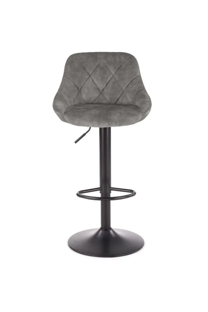 Hoker H-101 szary tapicerowany aksamitem z oparciem | MIRAT. styl LOFT