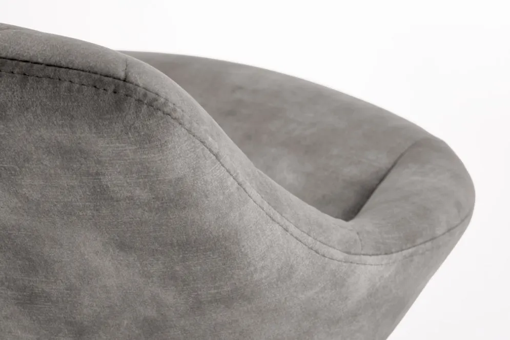 Hoker H-102 szary tapicerowany aksamitem w stylu loft | MIRAT. styl LOFT